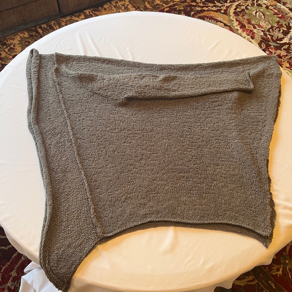 VINCE Wrap Open Front Cardigan Sweater Asymmetric Dark Gray Sz M - Picture 12 of 12